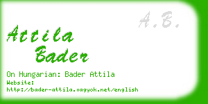 attila bader business card